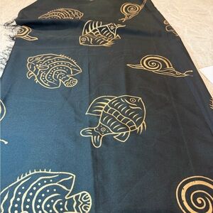 Elegant Black and Gold Scarf